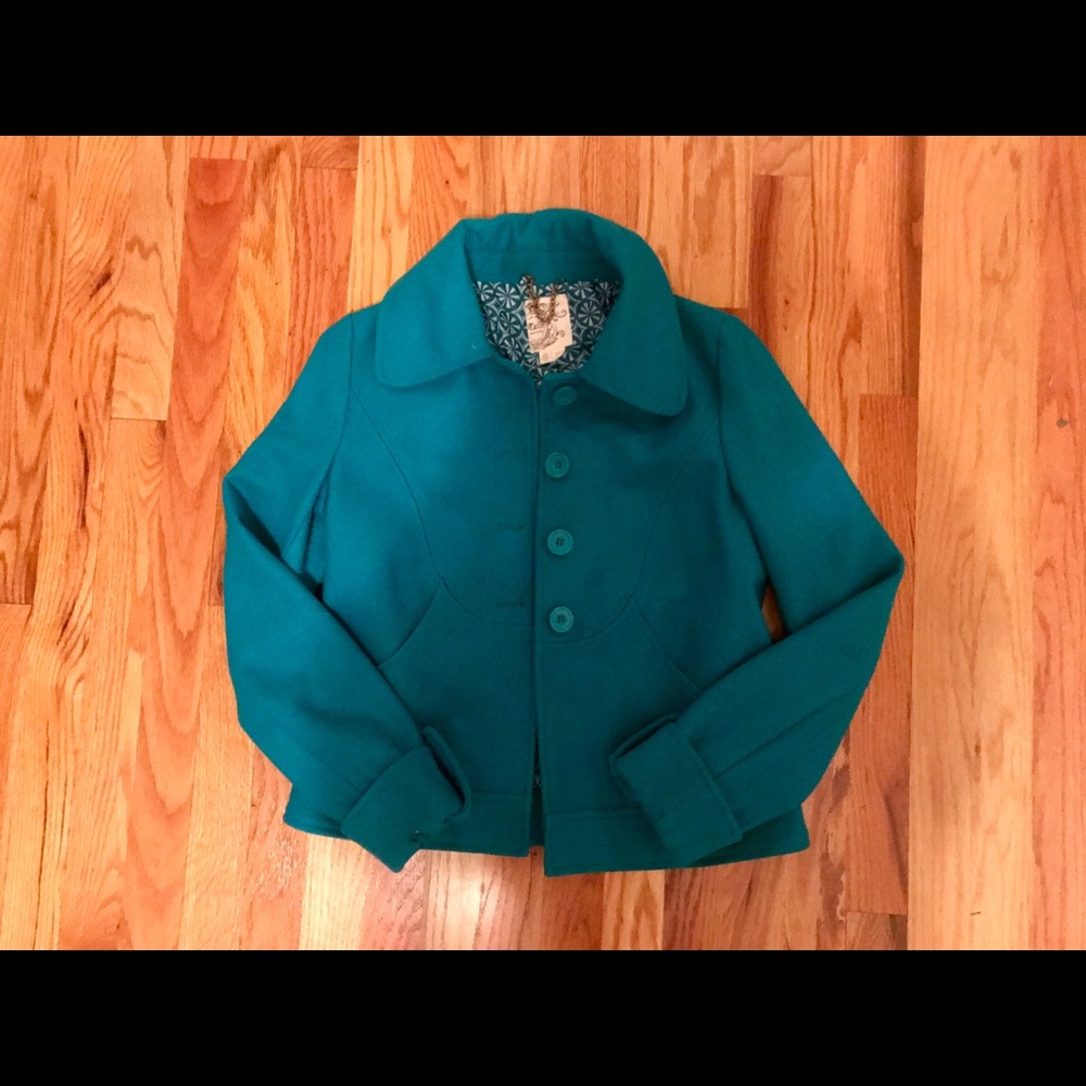 Teal Peacoat